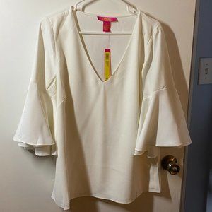 Catherine Malandrino flutter sleeve blouse